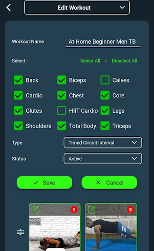 Customizable workout plans